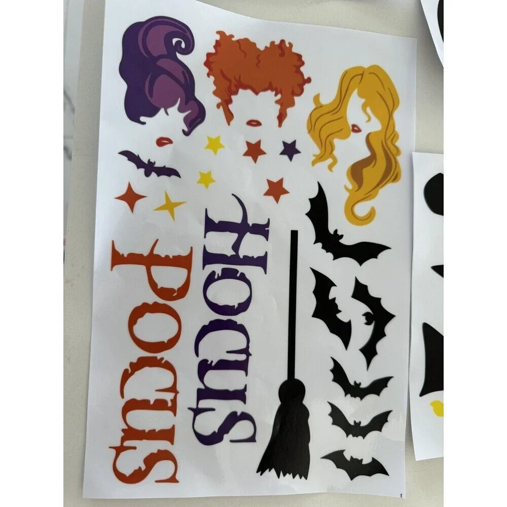 Halloween Window Stickers, 9 Sheets Halloween Window Cling Decals for Halloween